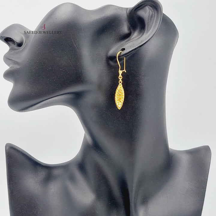 21K Gold Oval Earrings by Saeed Jewelry - Image 2