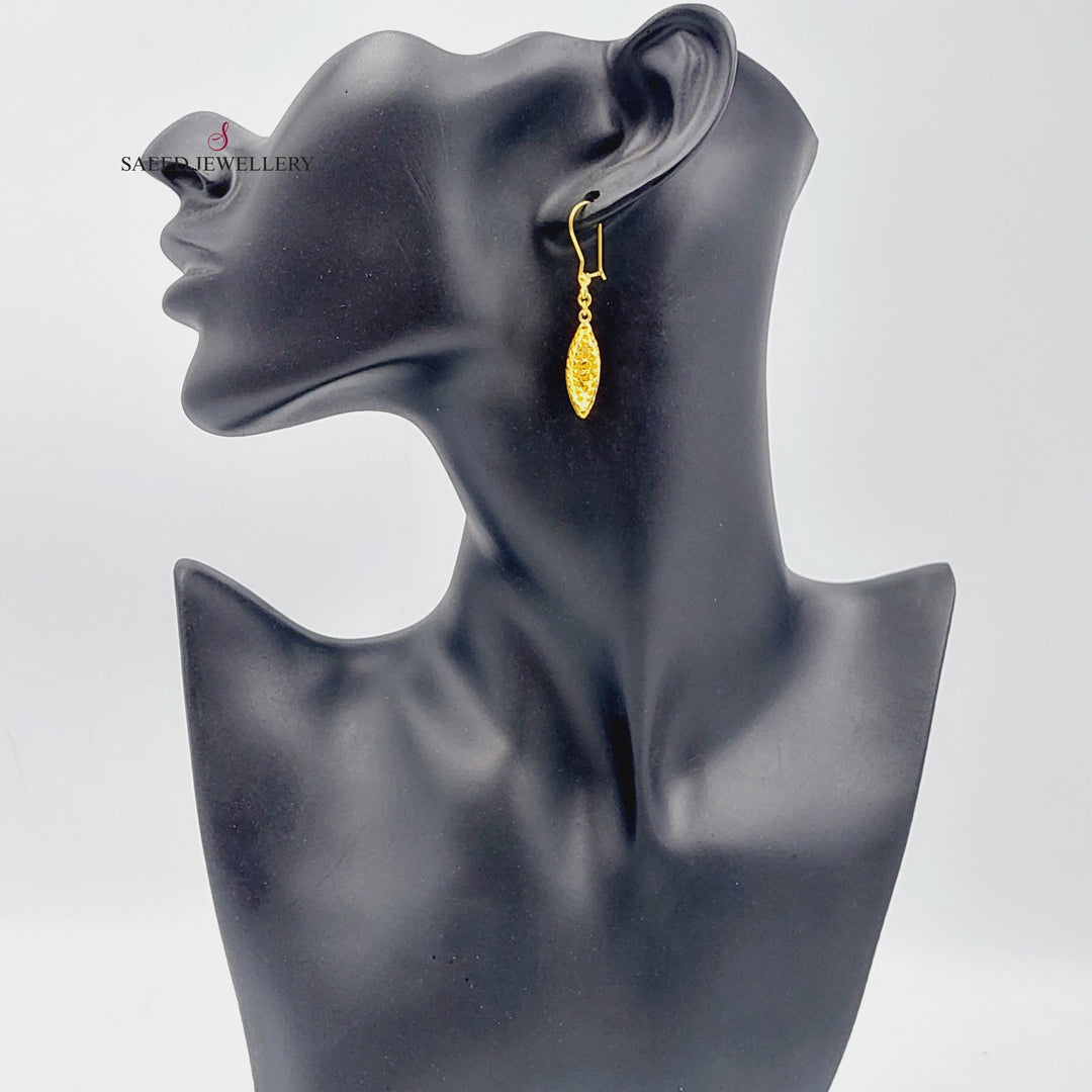 21K Gold Oval Earrings by Saeed Jewelry - Image 3