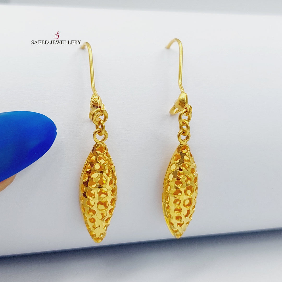 21K Gold Oval Earrings by Saeed Jewelry - Image 4