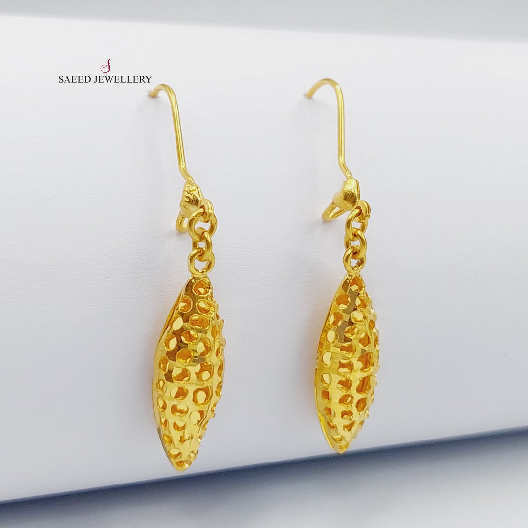 21K Gold Oval Earrings by Saeed Jewelry - Image 1