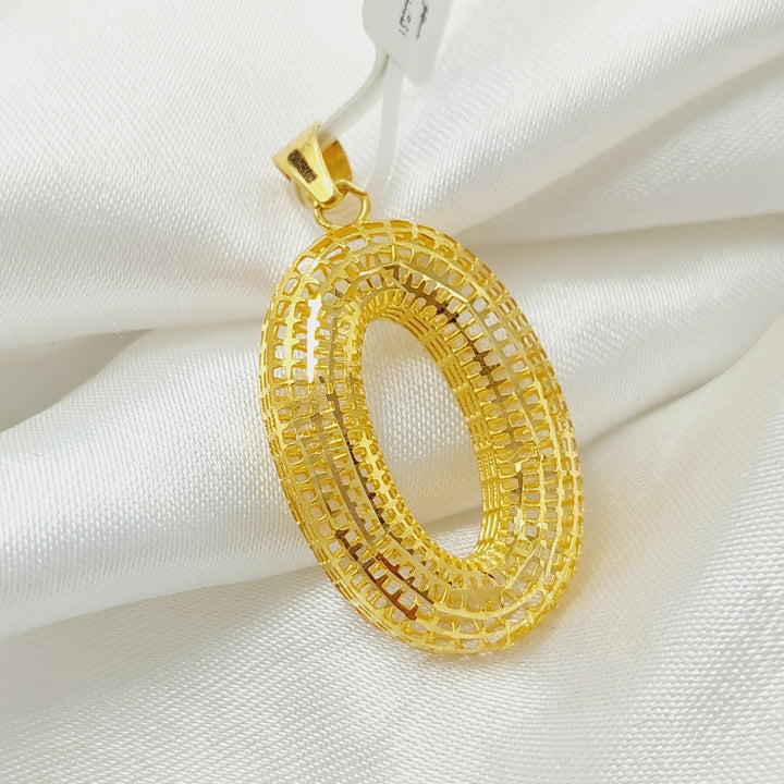 21K Gold Oval Pendant by Saeed Jewelry - Image 3