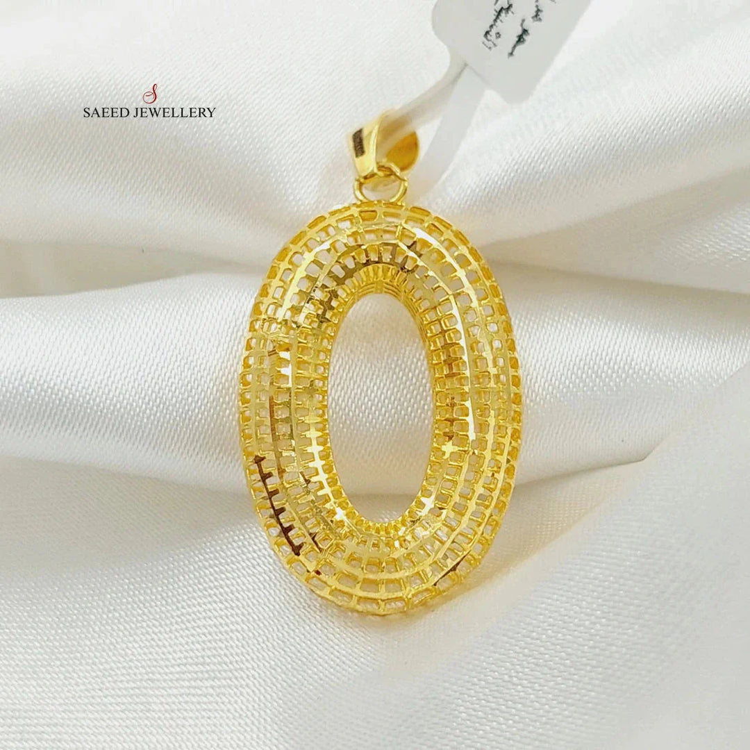 21K Gold Oval Pendant by Saeed Jewelry - Image 4