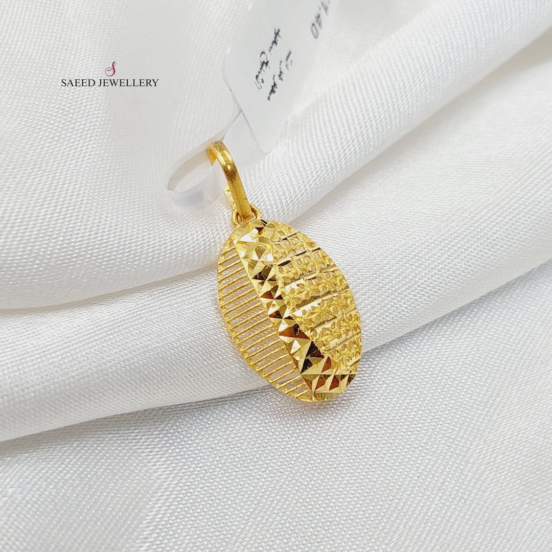 21K Gold Oval Pendant by Saeed Jewelry - Image 3