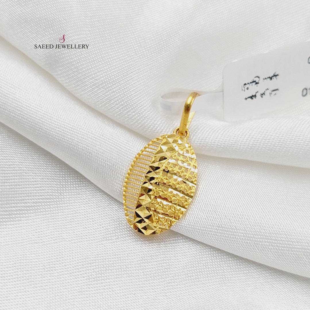 21K Gold Oval Pendant by Saeed Jewelry - Image 4