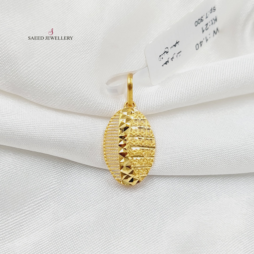 21K Gold Oval Pendant by Saeed Jewelry - Image 1