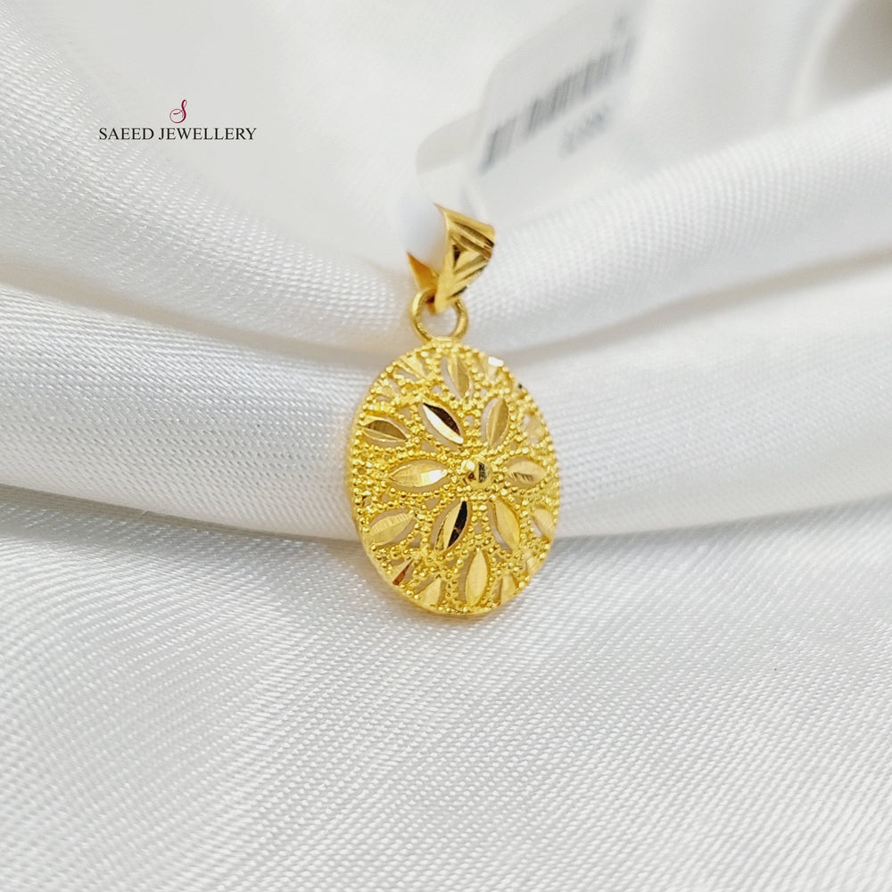 21K Gold Oval Pendant by Saeed Jewelry - Image 2