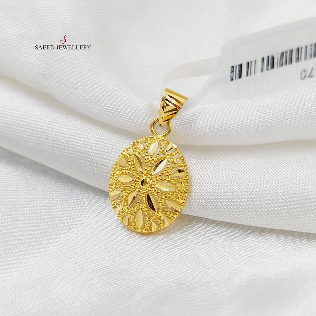 21K Gold Oval Pendant by Saeed Jewelry - Image 1