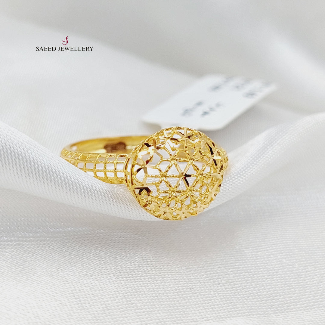 21K Gold Oval Ring by Saeed Jewelry - Image 3