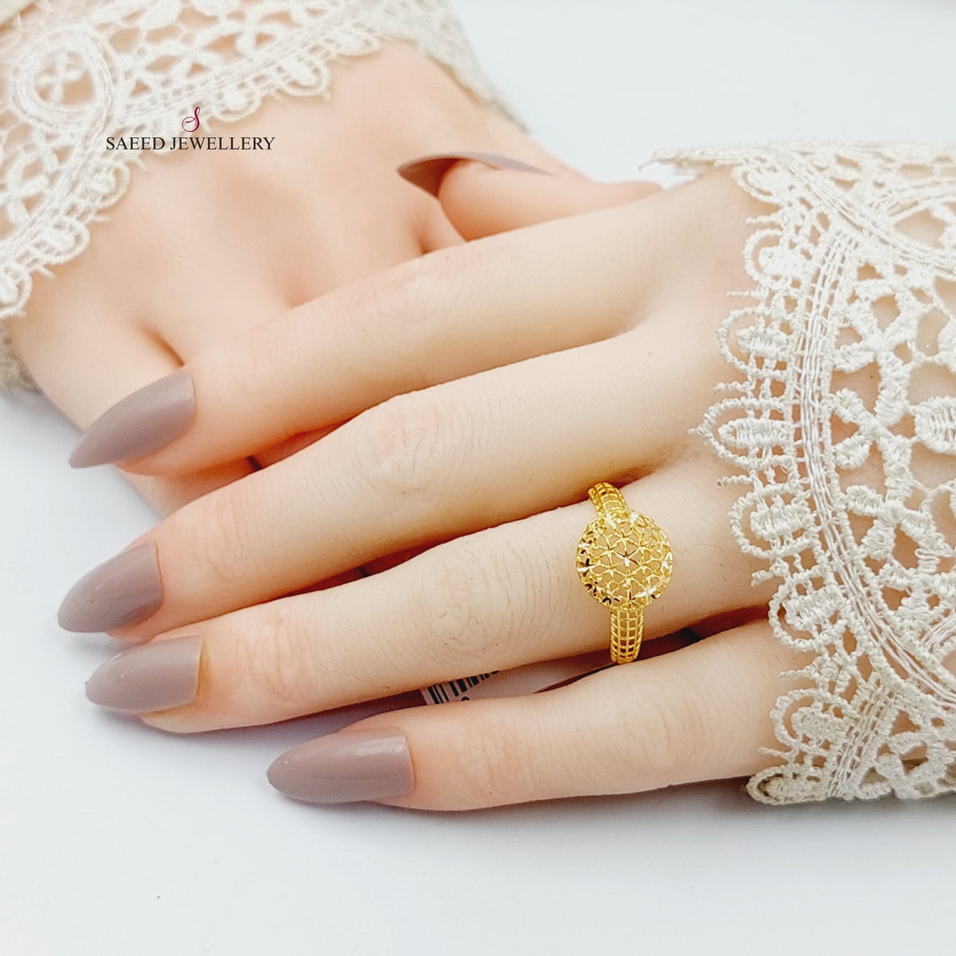Oval Ring  Made Of 21K Yellow Gold by Saeed Jewelry-29733