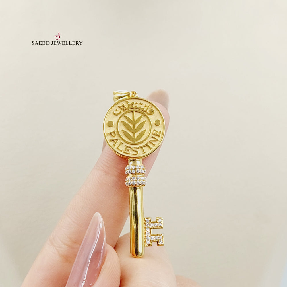 21K Gold Palestine Key Pendant by Saeed Jewelry - Image 2