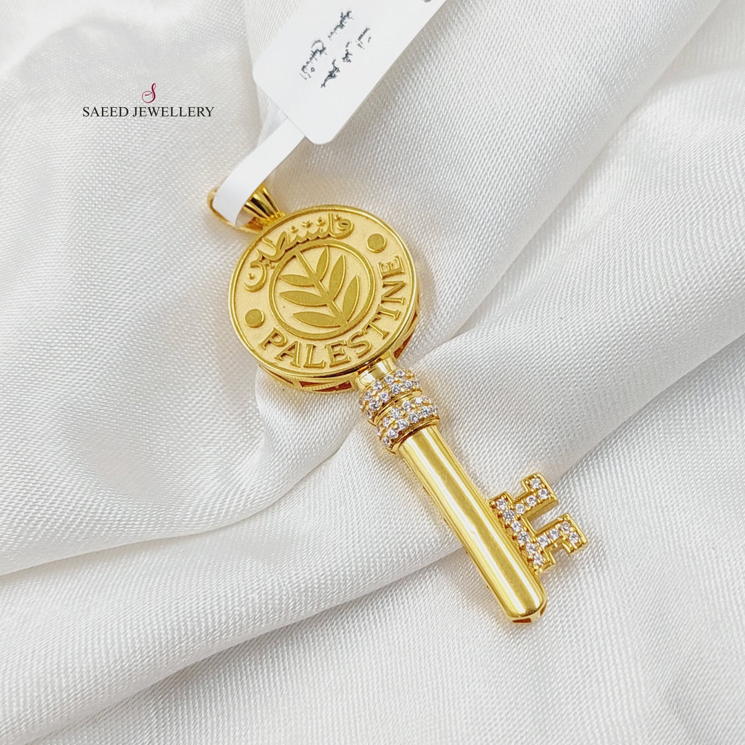 21K Gold Palestine Key Pendant by Saeed Jewelry - Image 4