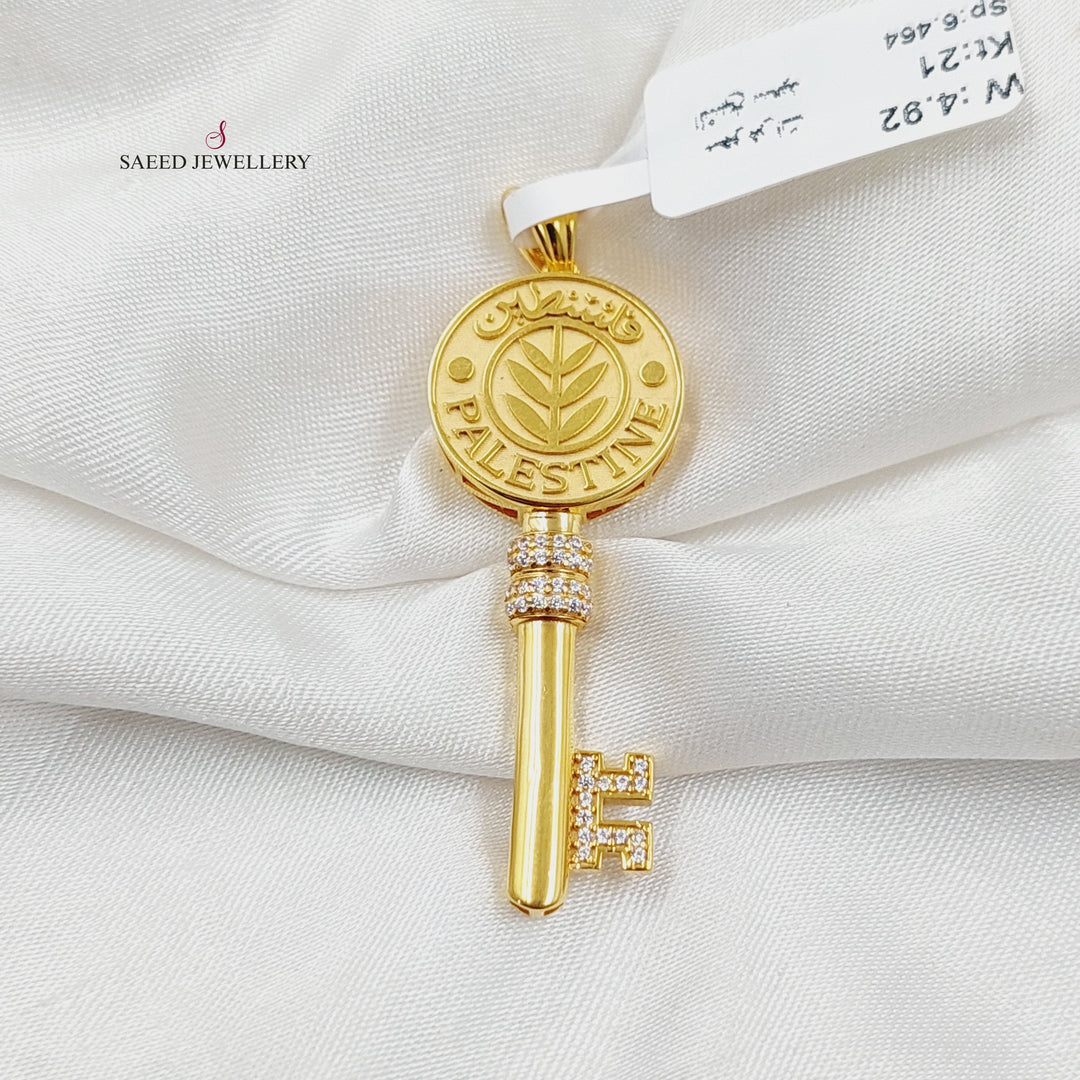 21K Gold Palestine Key Pendant by Saeed Jewelry - Image 1