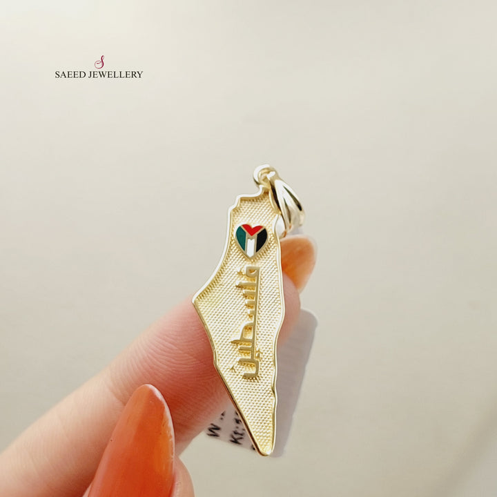 18K Gold Palestine Pendant by Saeed Jewelry - Image 2