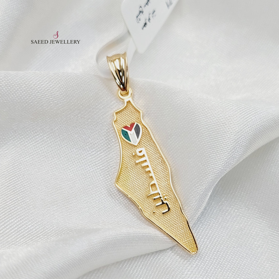 18K Gold Palestine Pendant by Saeed Jewelry - Image 3