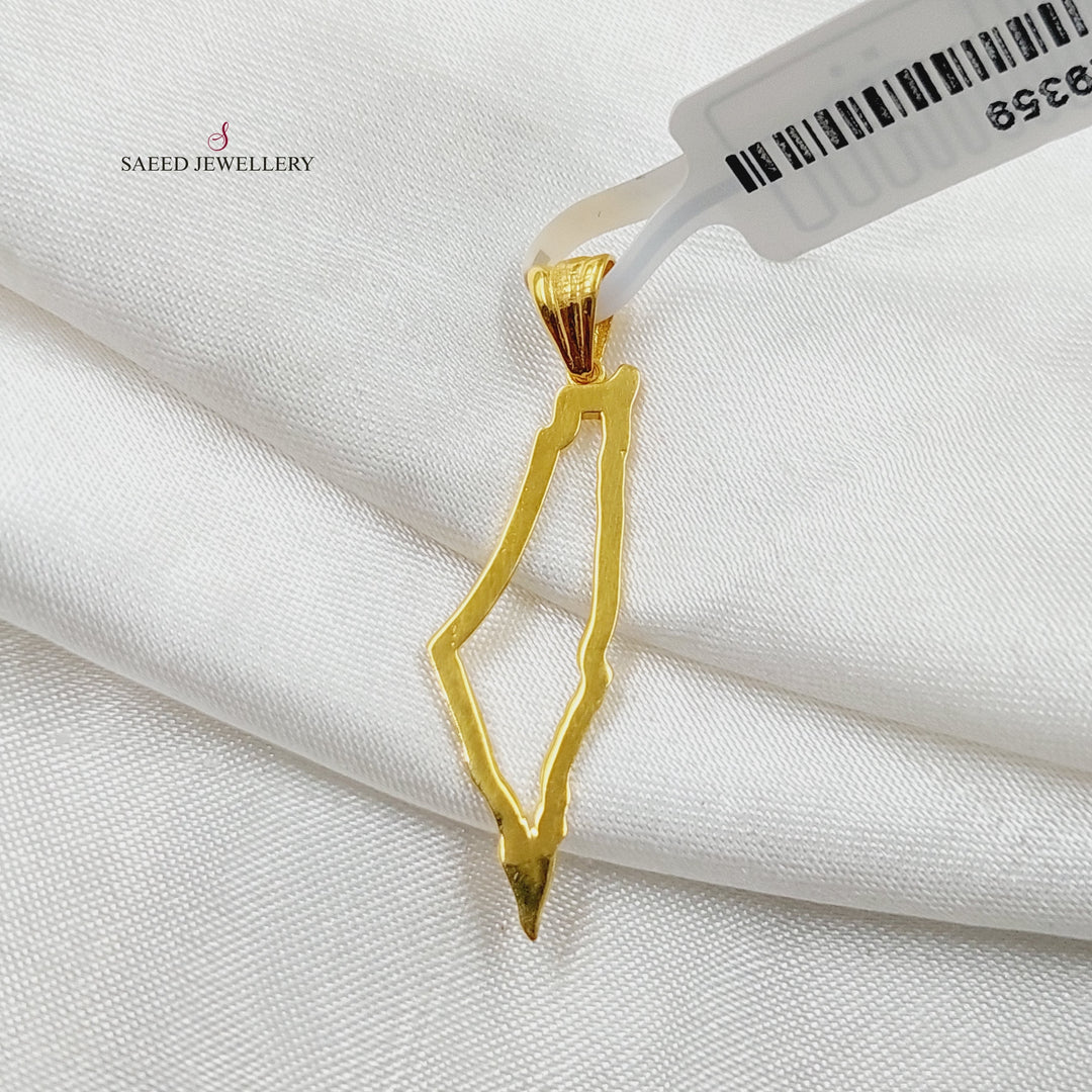 21K Gold Palestine Pendant by Saeed Jewelry - Image 3