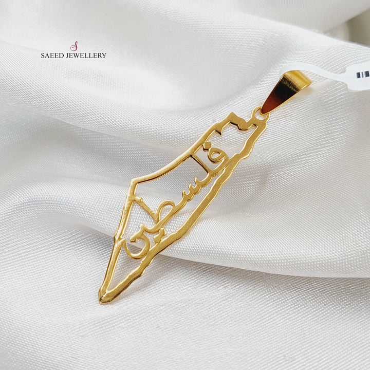 21K Gold Palestine Pendant by Saeed Jewelry - Image 3