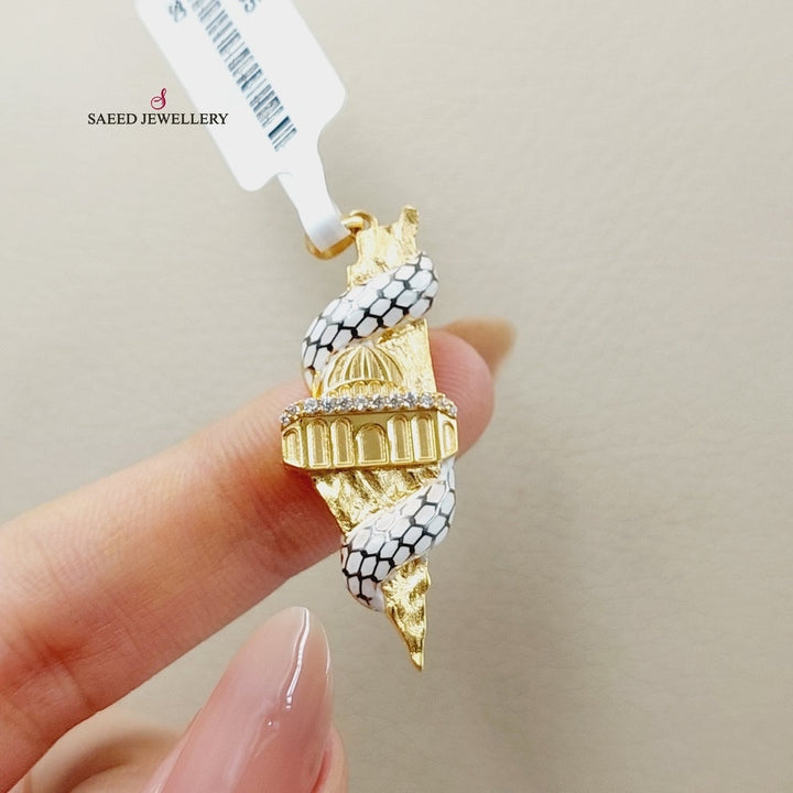 Palestine Pendant  Made Of 21K Yellow Gold by Saeed Jewelry-30314