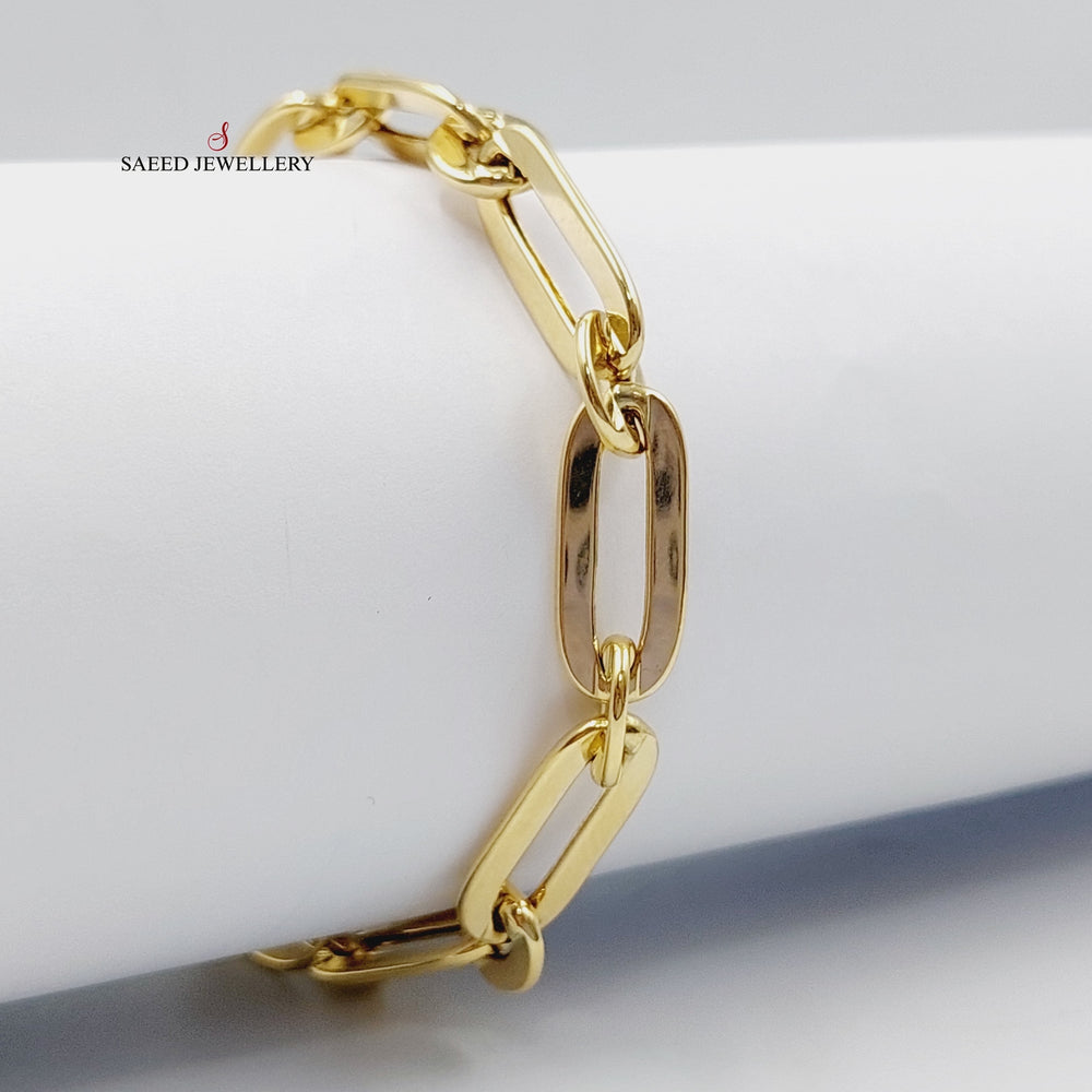 18K Gold Paperclip Bracelet by Saeed Jewelry - Image 2