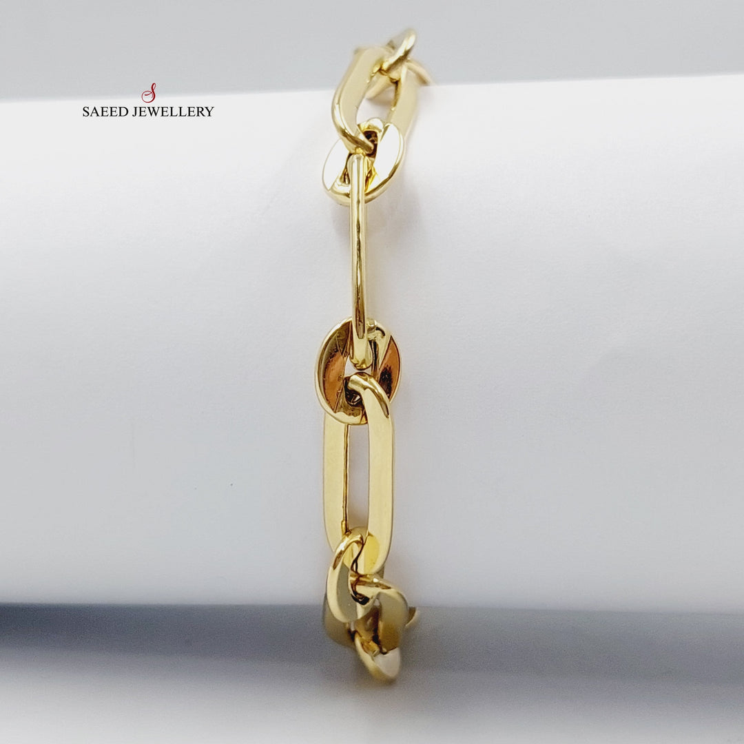 18K Gold Paperclip Bracelet by Saeed Jewelry - Image 3