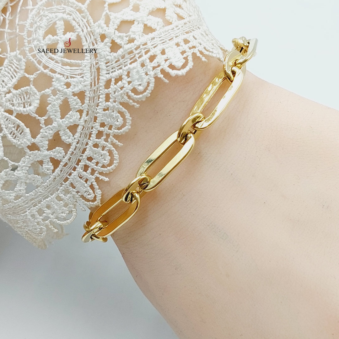 18K Gold Paperclip Bracelet by Saeed Jewelry - Image 4