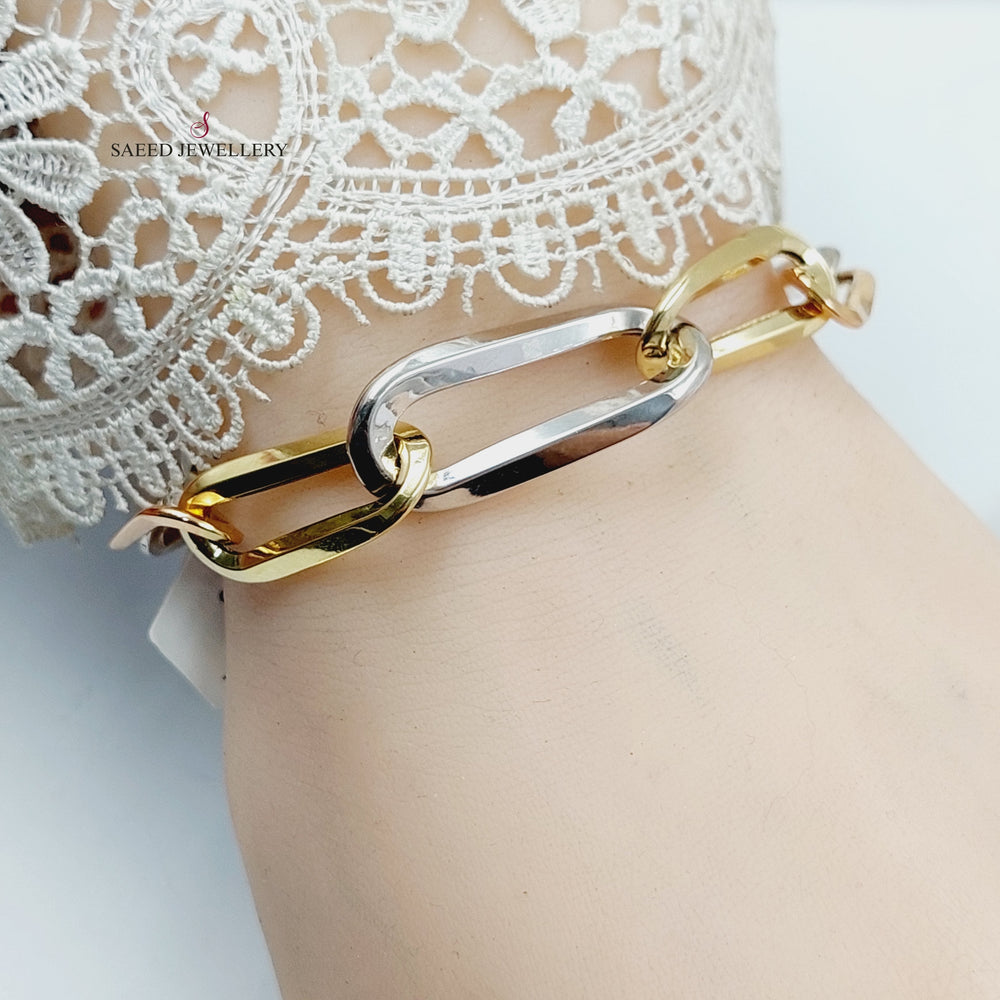 21K Gold Paperclip Bracelet by Saeed Jewelry - Image 2