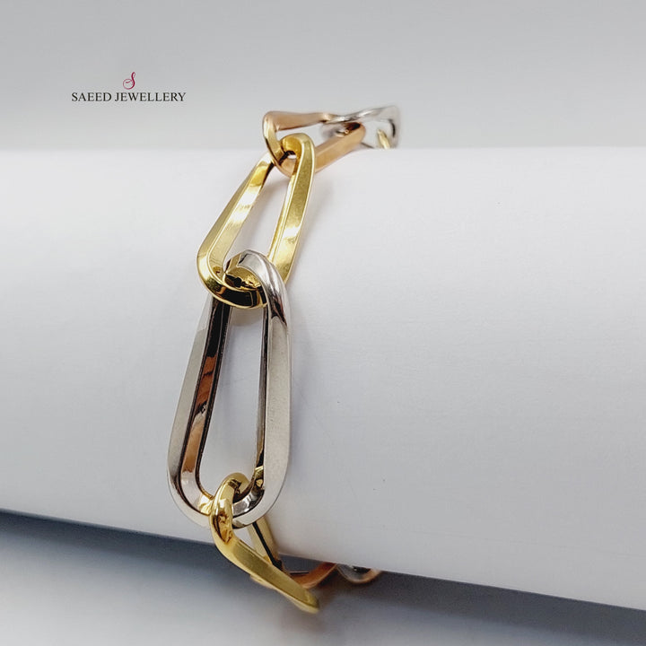 21K Gold Paperclip Bracelet by Saeed Jewelry - Image 6