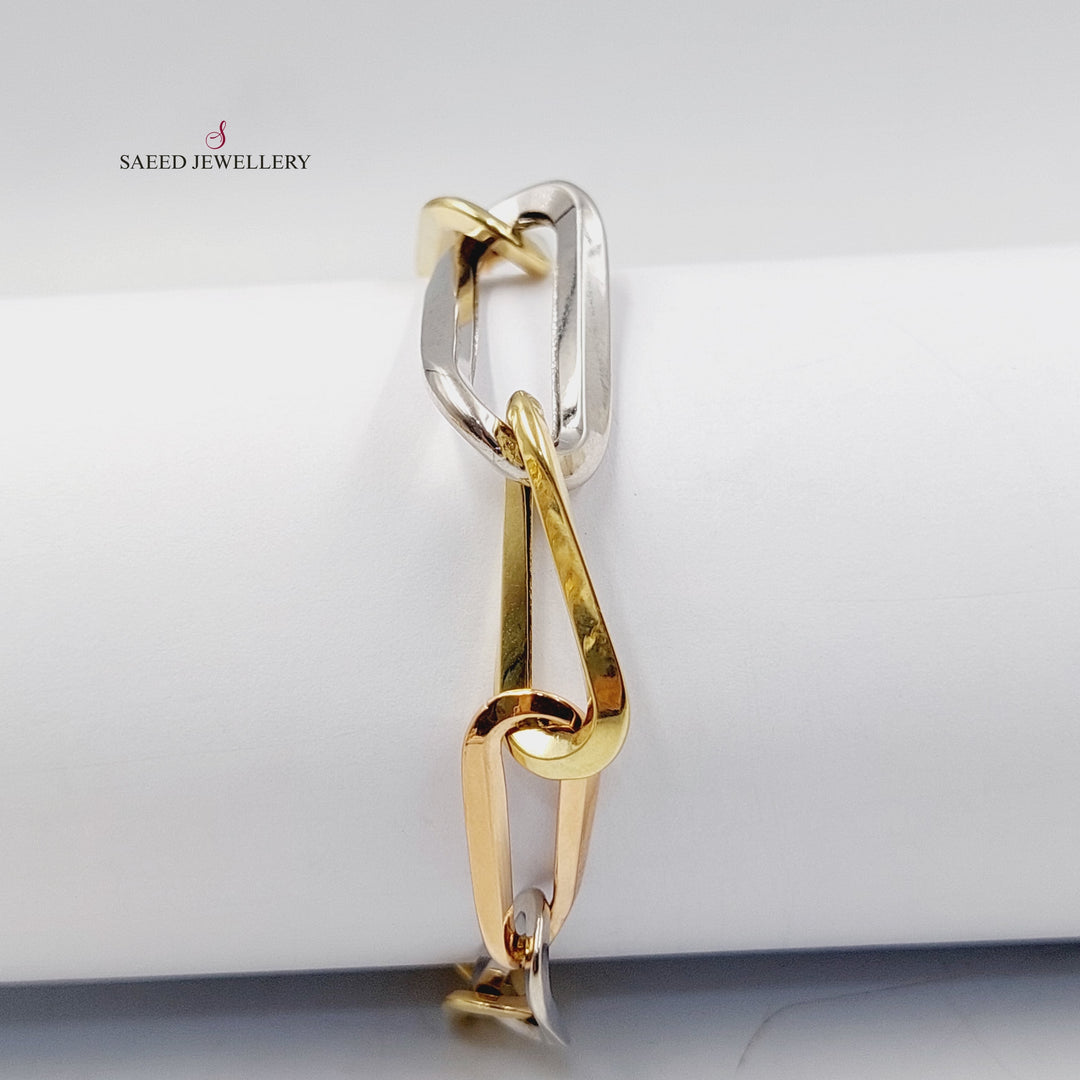 21K Gold Paperclip Bracelet by Saeed Jewelry - Image 1