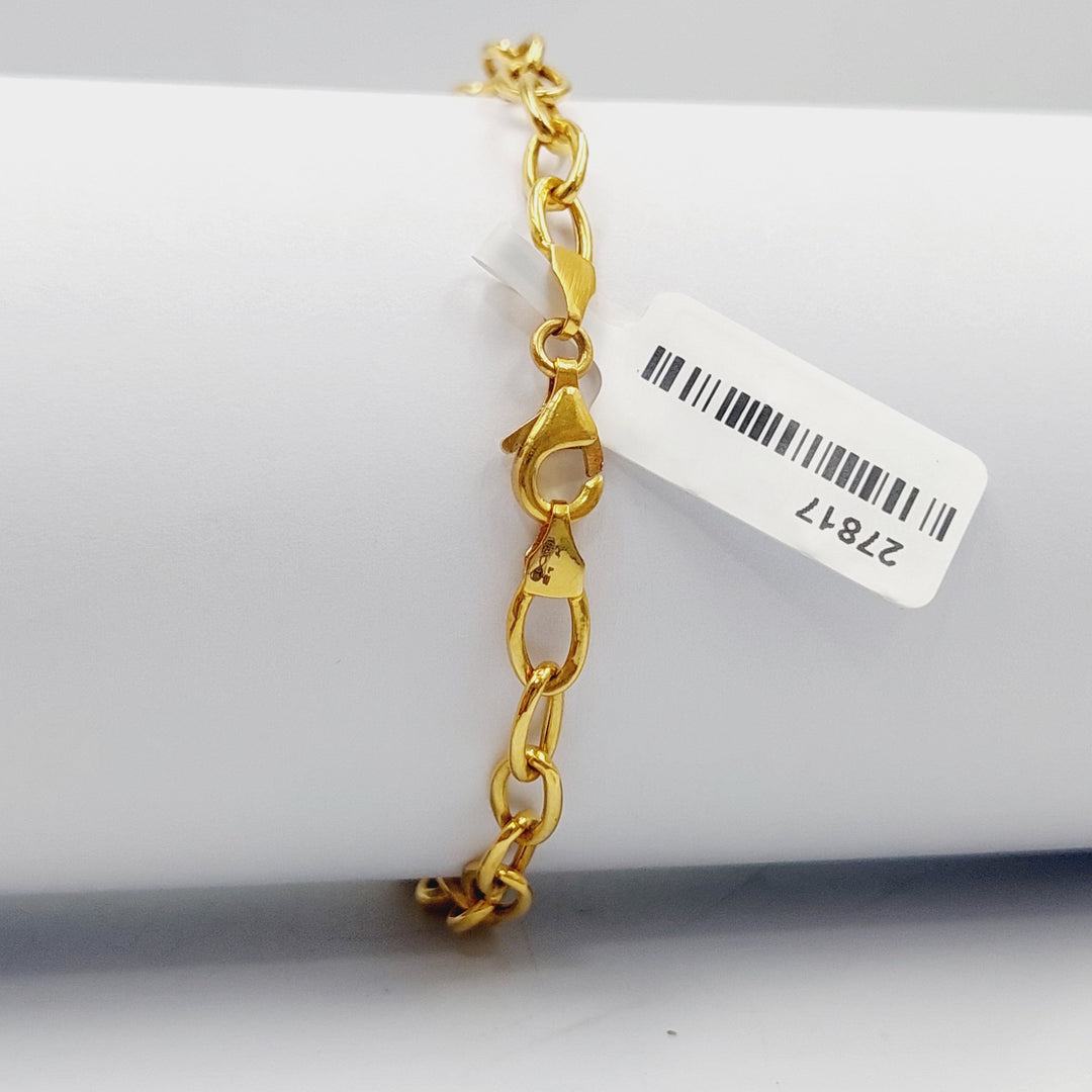 21K Gold Paperclip Bracelet by Saeed Jewelry - Image 4