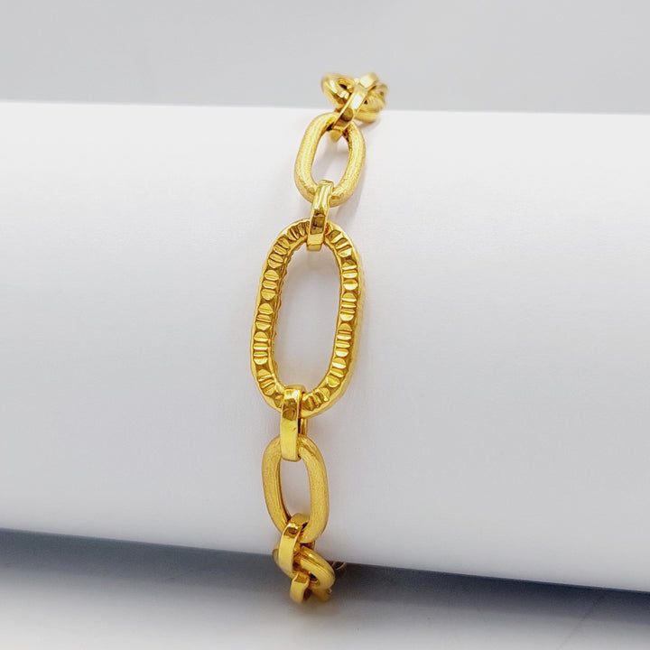 21K Gold Paperclip Bracelet by Saeed Jewelry - Image 5