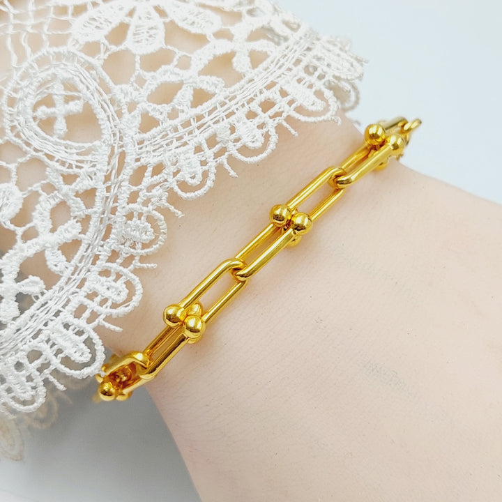 Paperclip Bracelet  Made Of 21K Yellow Gold by Saeed Jewelry-28680