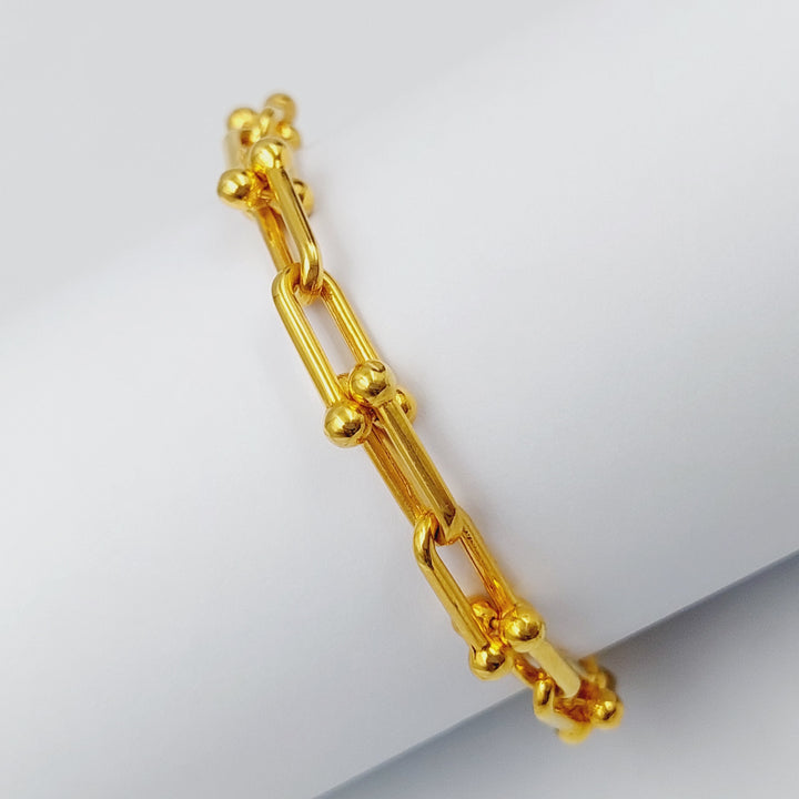 Paperclip Bracelet  Made Of 21K Yellow Gold by Saeed Jewelry-28680