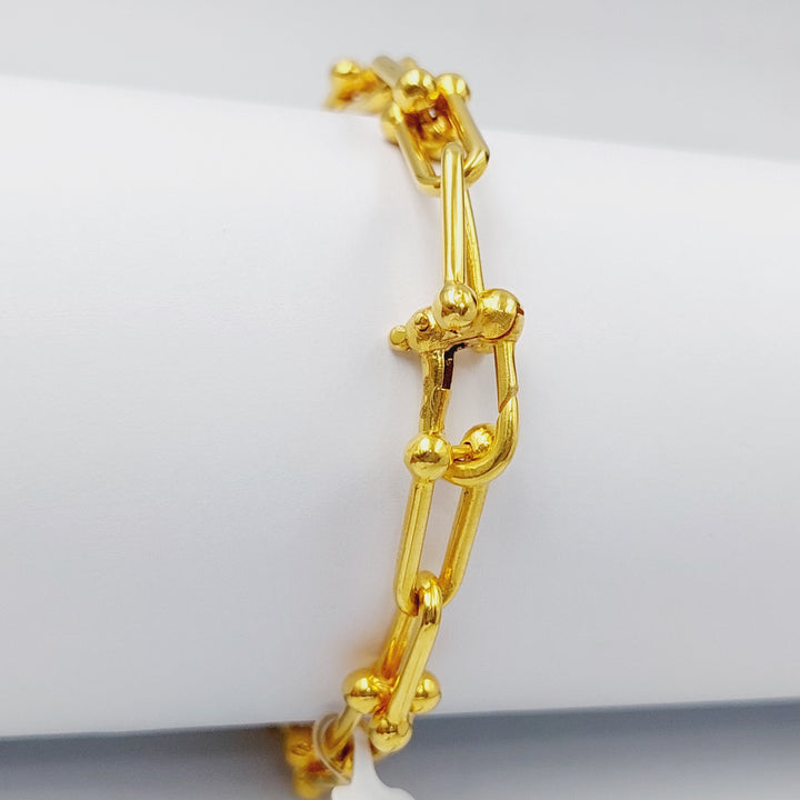 Paperclip Bracelet  Made Of 21K Yellow Gold by Saeed Jewelry-28680