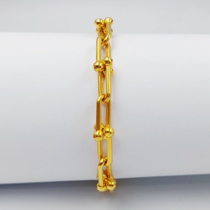 Paperclip Bracelet  Made Of 21K Yellow Gold by Saeed Jewelry-28680