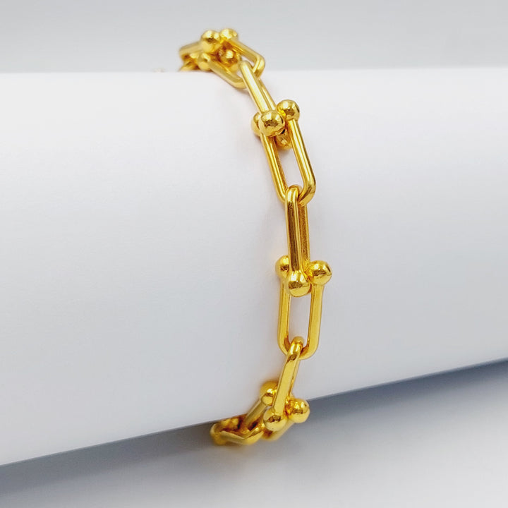 Paperclip Bracelet  Made Of 21K Yellow Gold by Saeed Jewelry-28680