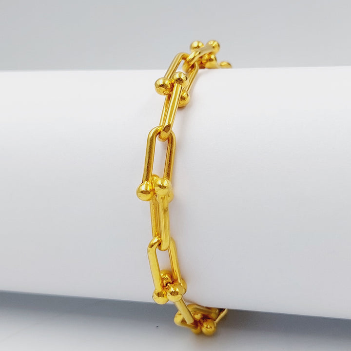 Paperclip Bracelet  Made Of 21K Yellow Gold by Saeed Jewelry-28680