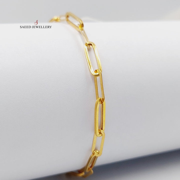 21K Gold Paperclip Bracelet by Saeed Jewelry - Image 4