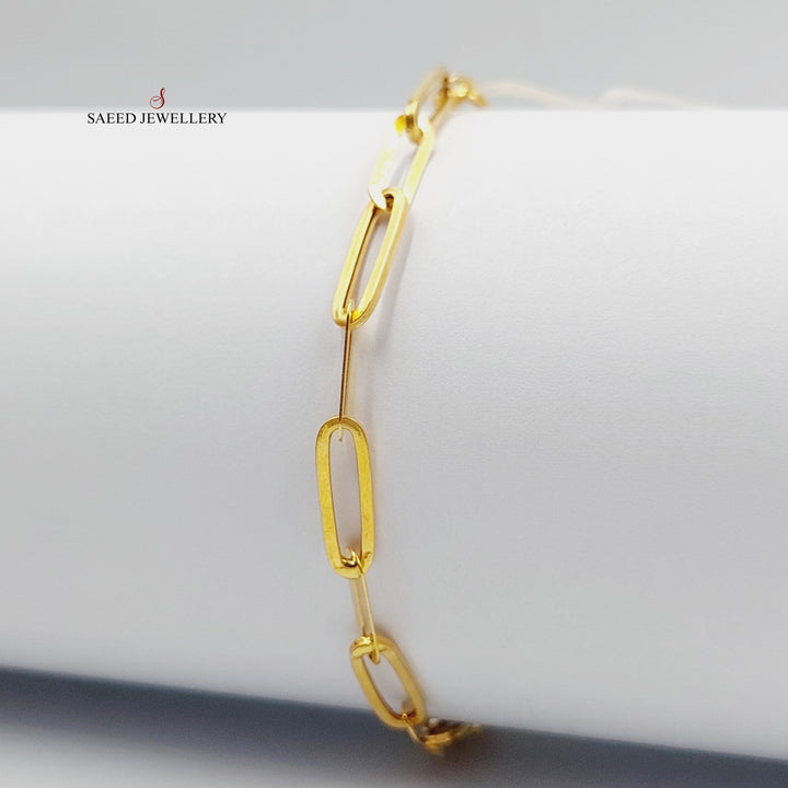 21K Gold Paperclip Bracelet by Saeed Jewelry - Image 1