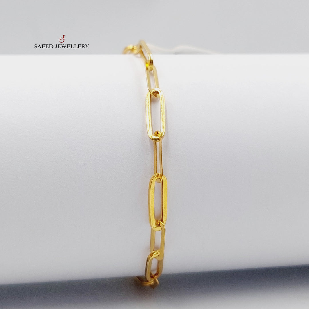 21K Gold Paperclip Bracelet by Saeed Jewelry - Image 5