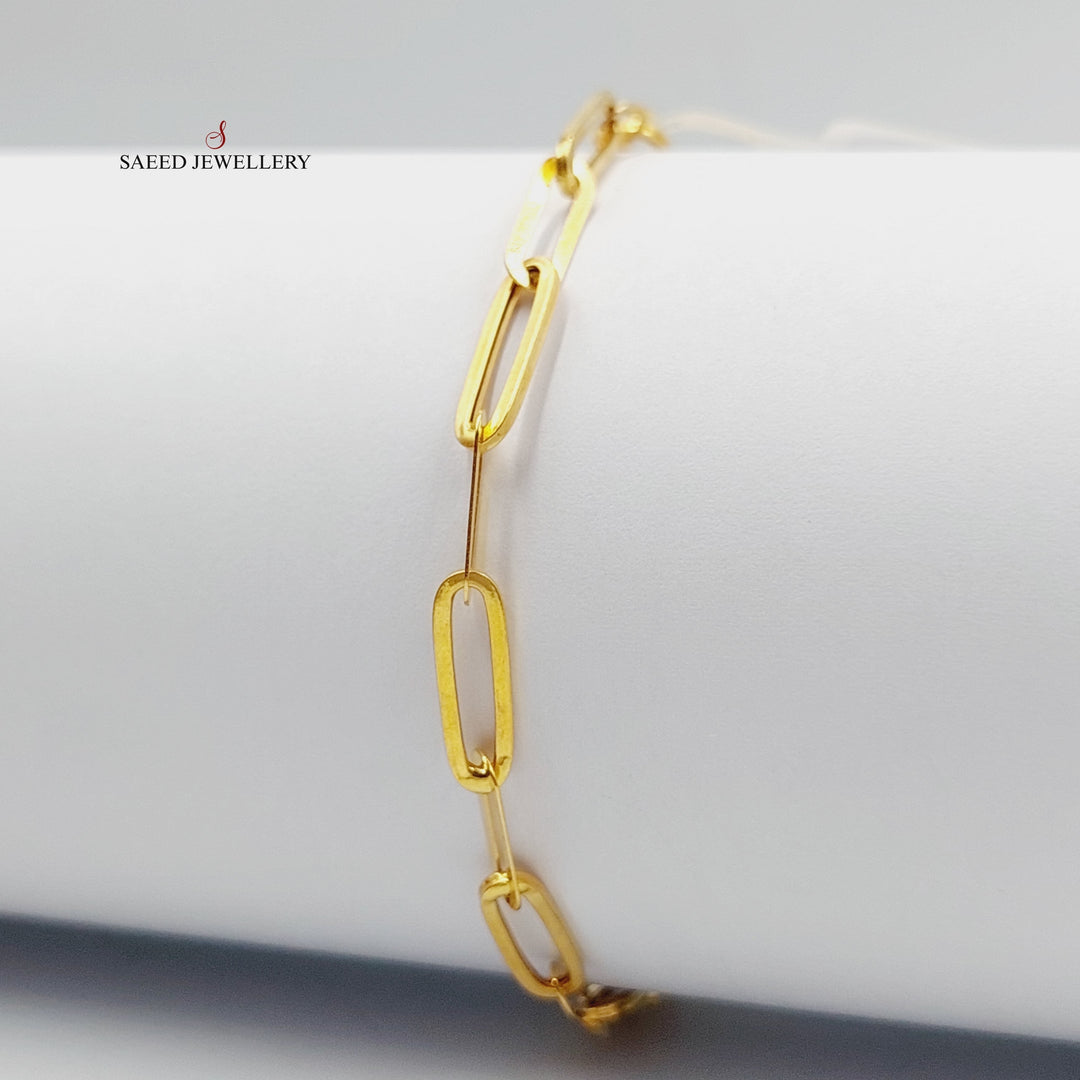 21K Gold Paperclip Bracelet by Saeed Jewelry - Image 1