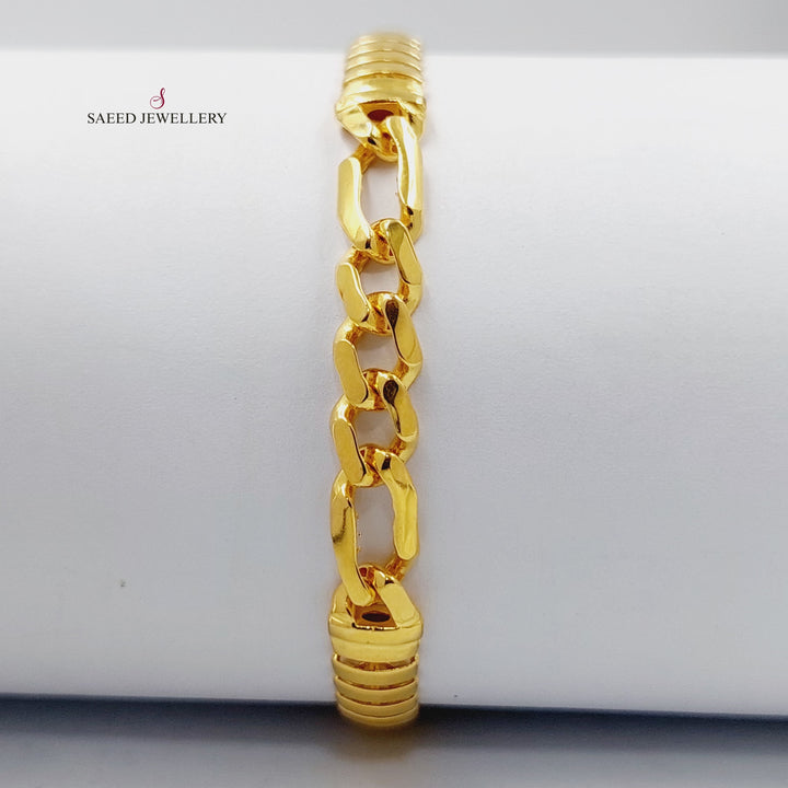 21K Gold Paperclip Bracelet by Saeed Jewelry - Image 3