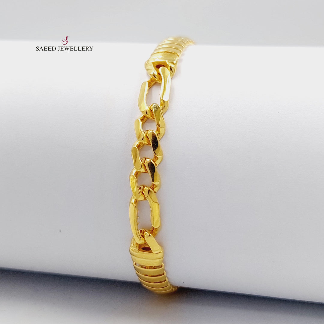 21K Gold Paperclip Bracelet by Saeed Jewelry - Image 5