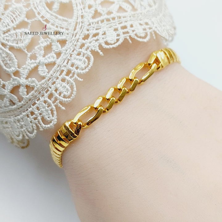 21K Gold Paperclip Bracelet by Saeed Jewelry - Image 6