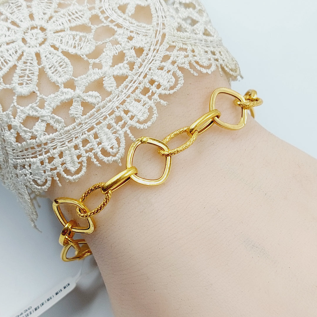 21K Gold Paperclip Bracelet by Saeed Jewelry - Image 2