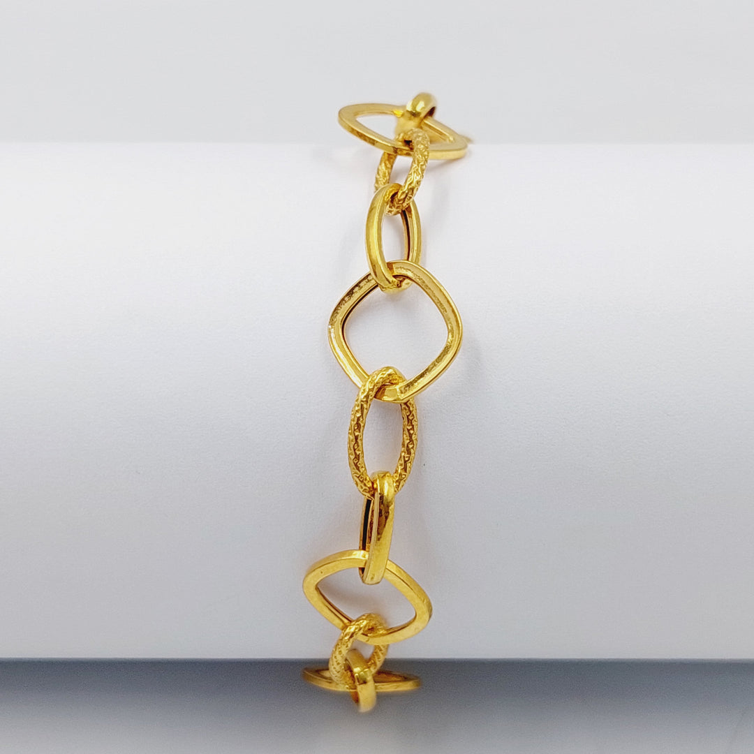 21K Gold Paperclip Bracelet by Saeed Jewelry - Image 4