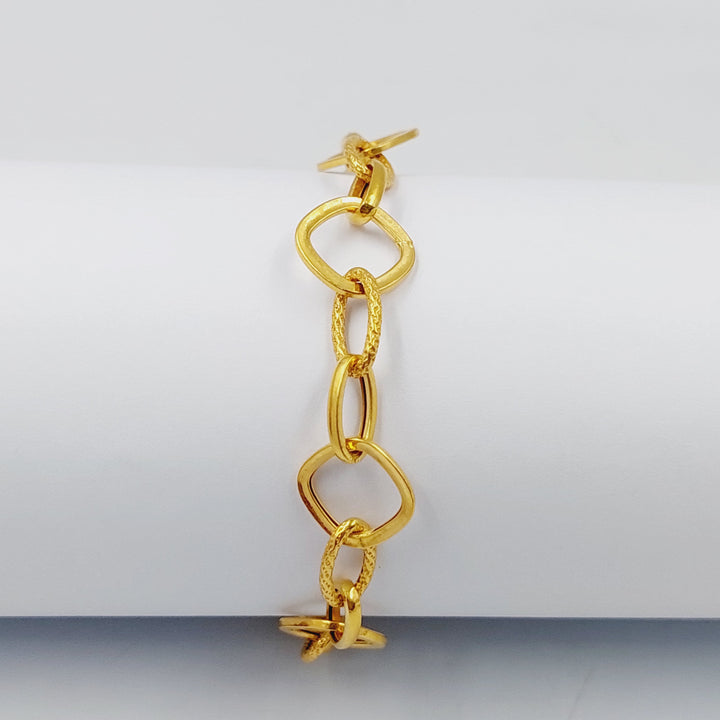 21K Gold Paperclip Bracelet by Saeed Jewelry - Image 1