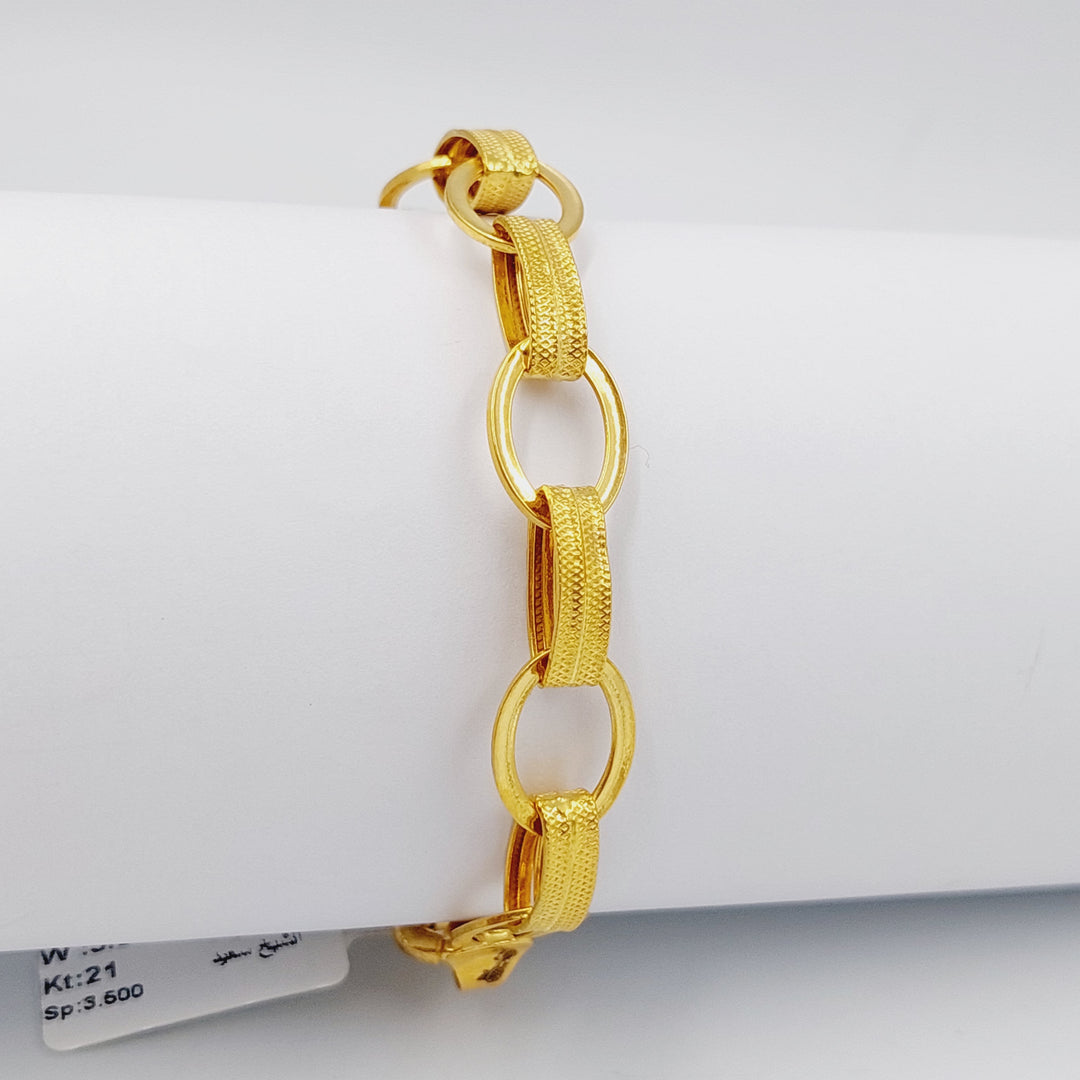 21K Gold Paperclip Bracelet by Saeed Jewelry - Image 1