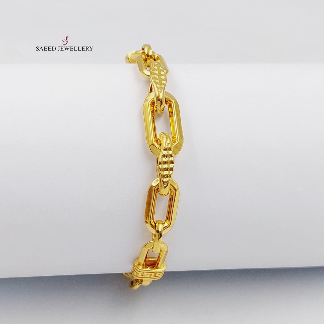 Paperclip Bracelet  Made Of 21K Yellow Gold by Saeed Jewelry-30300