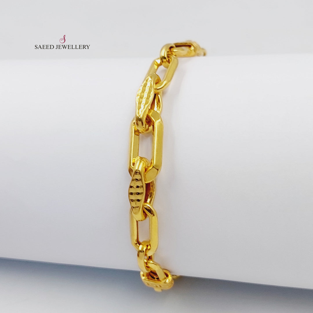Paperclip Bracelet  Made Of 21K Yellow Gold by Saeed Jewelry-30300