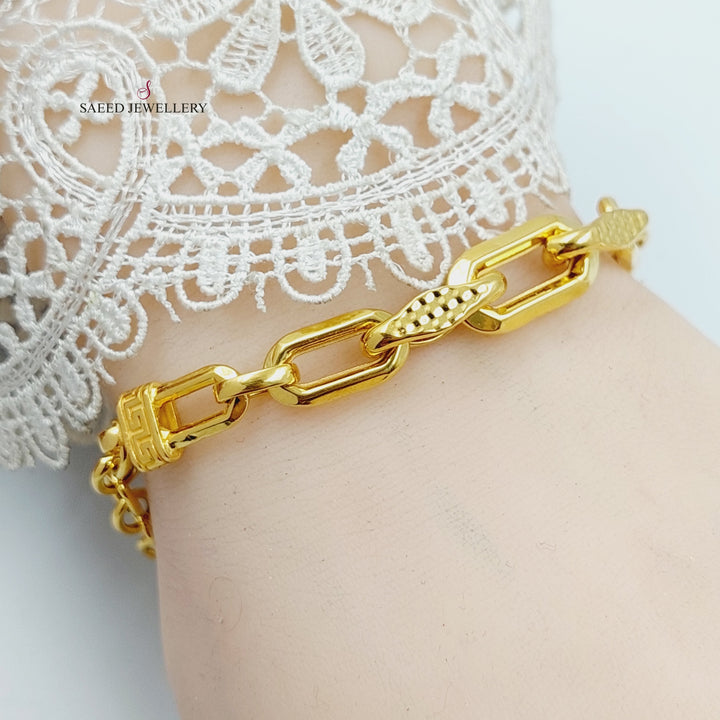 Paperclip Bracelet  Made Of 21K Yellow Gold by Saeed Jewelry-30300