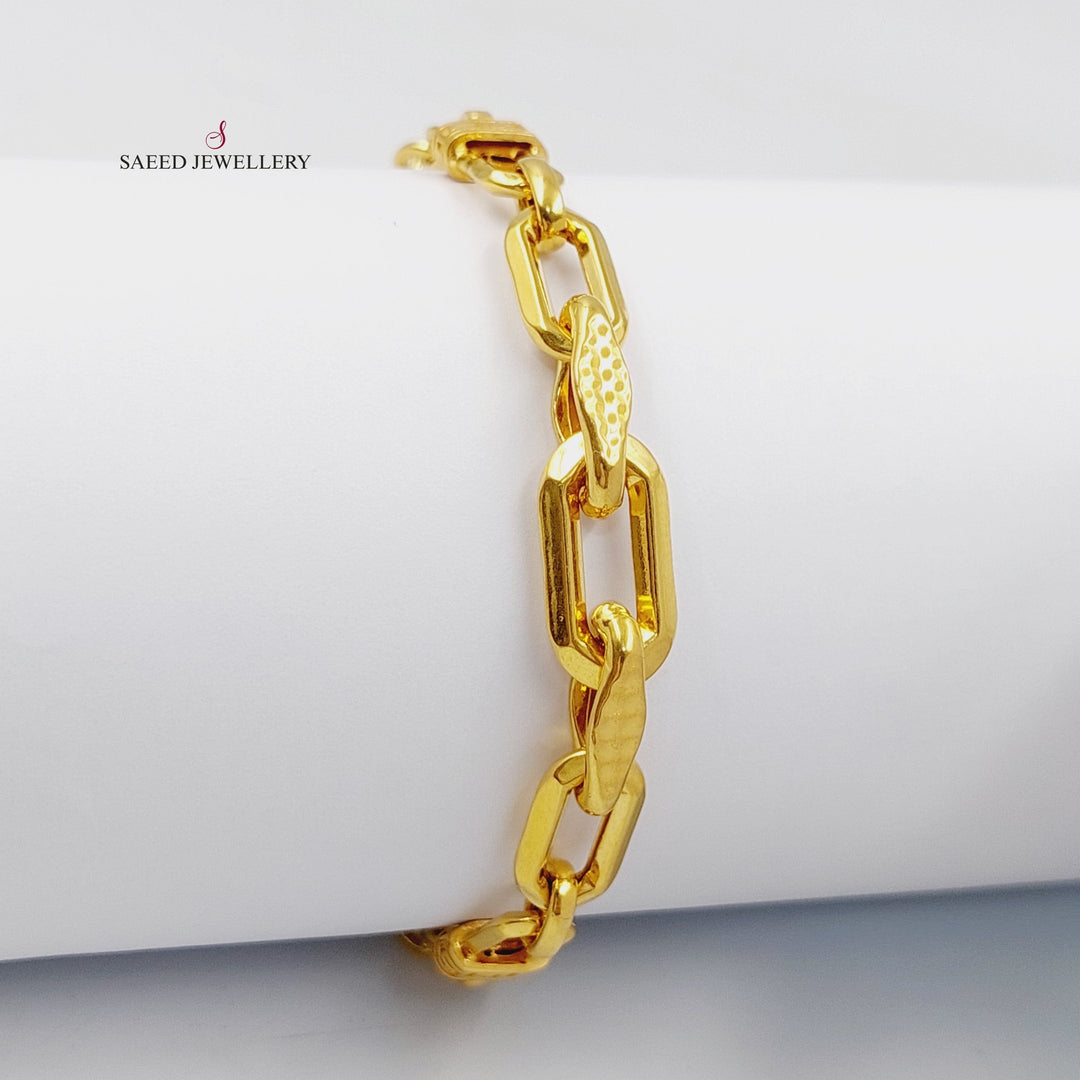 21K Gold Paperclip Bracelet by Saeed Jewelry - Image 1